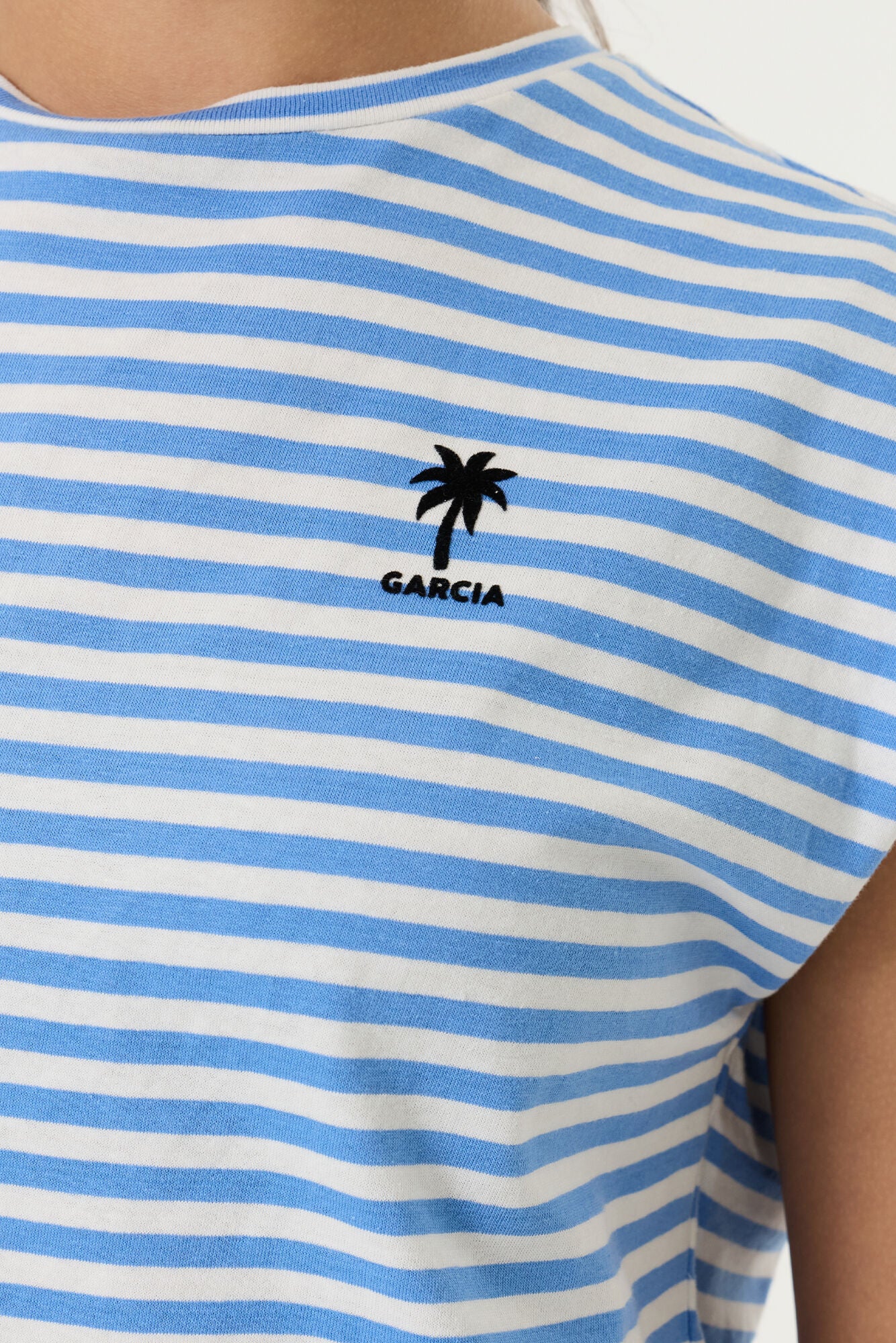 GARCIA Meisjes T-shirt – Pacific Blue Gestreept