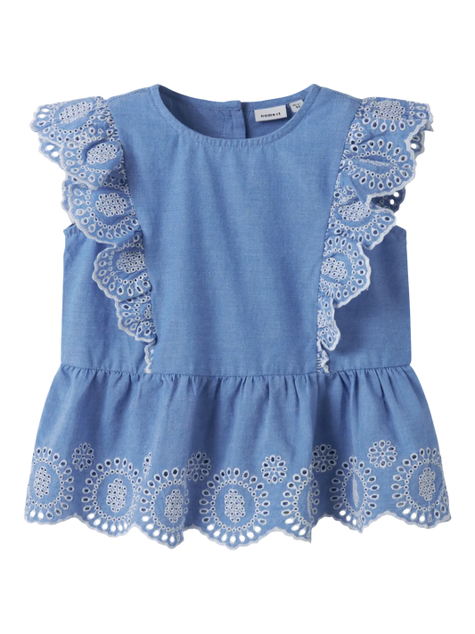 Name It Purple Impression Katoenen Top – Geborduurde Rand Meisjes