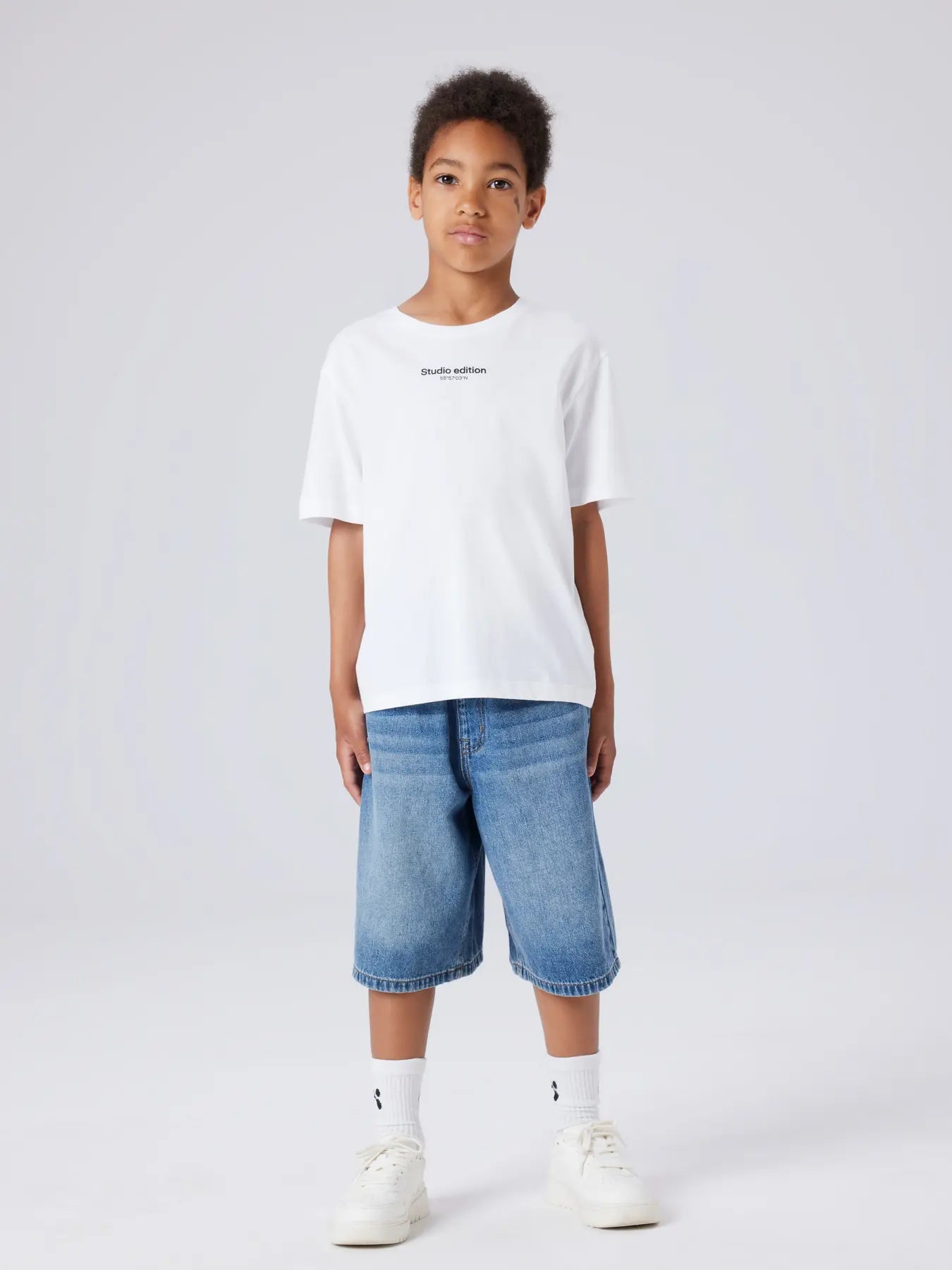 Name it Medium Blue Denim Skater Bermuda - Jongens