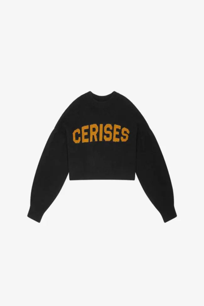 Le Temps des Cerises Crop Sweater - Zwart