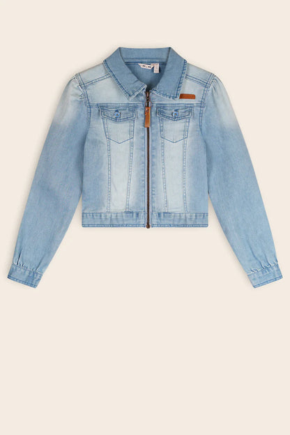 Denim Jas met Rits Licht Blauw