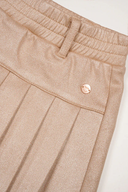 Suede Skort Licht Goud