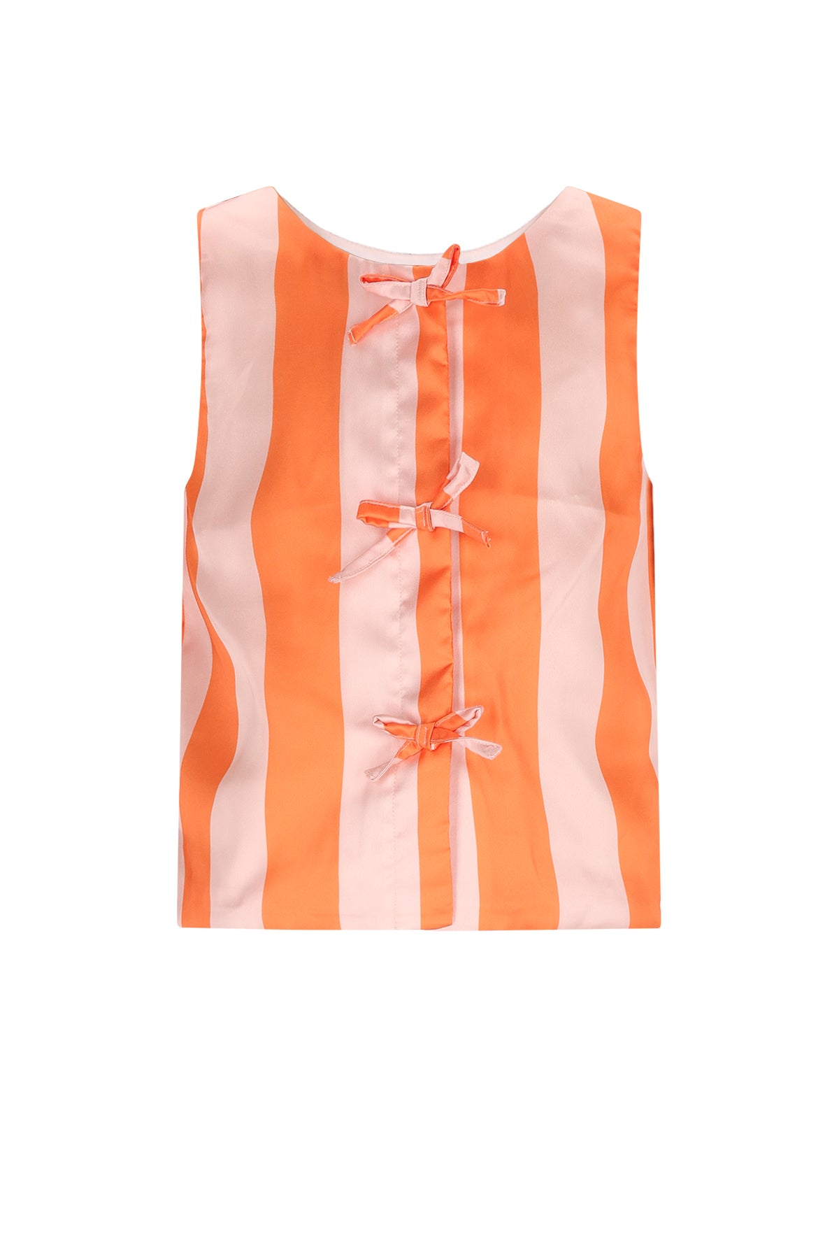 NONO gestreepte top meisjes - achterkant mouwloos shirt met streeppatroon