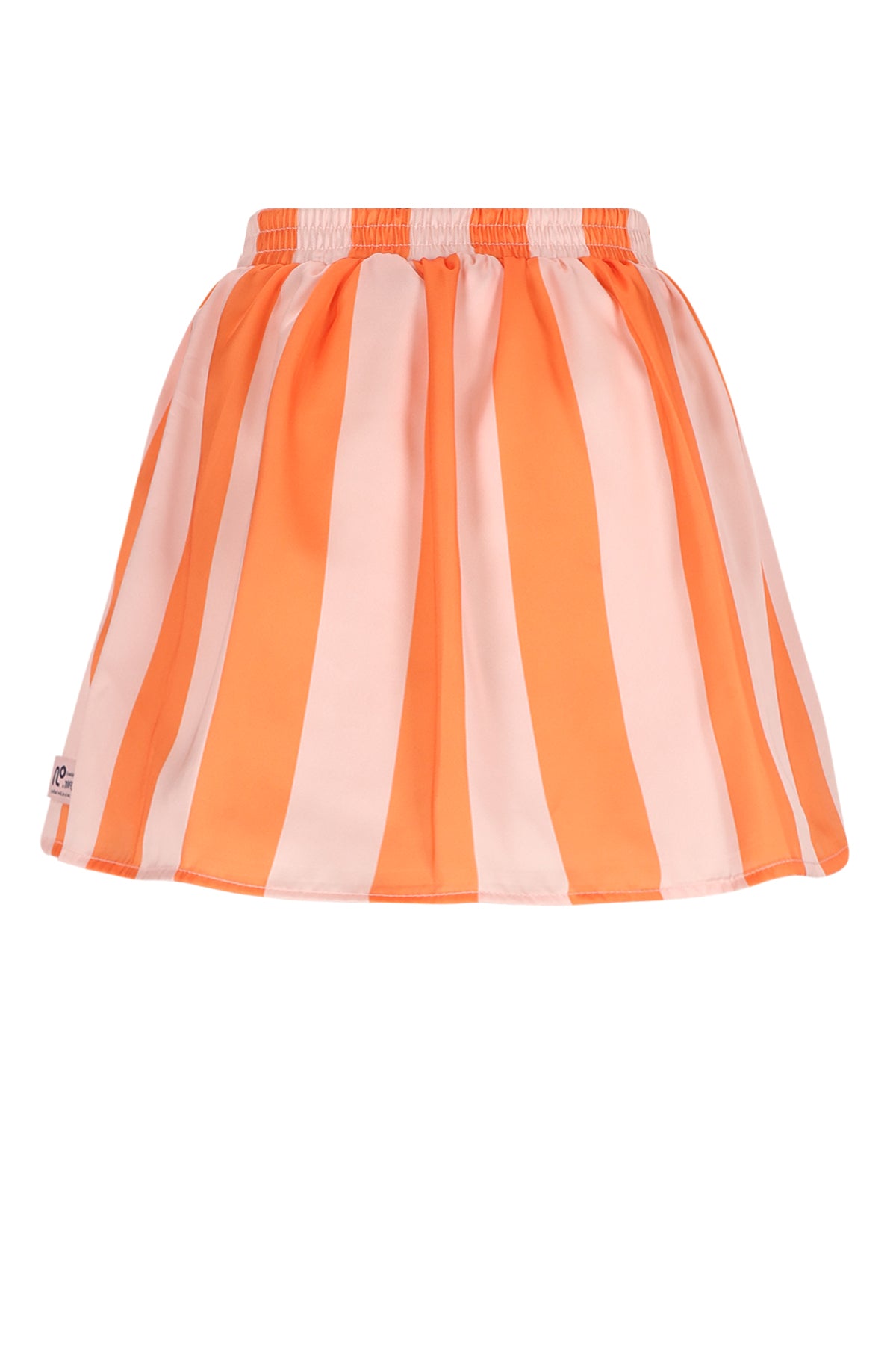 NONO gestreepte rok juicy orange - voorkant meisjesrok met streepdesign