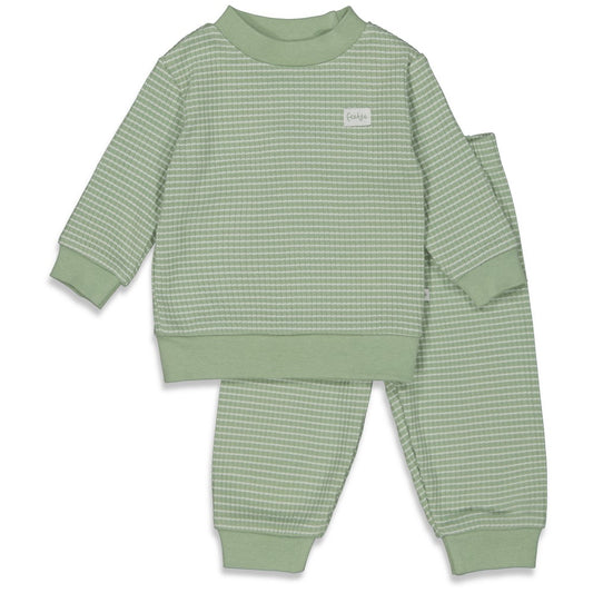 WAFEL PYJAMA GREEN MELANGE
