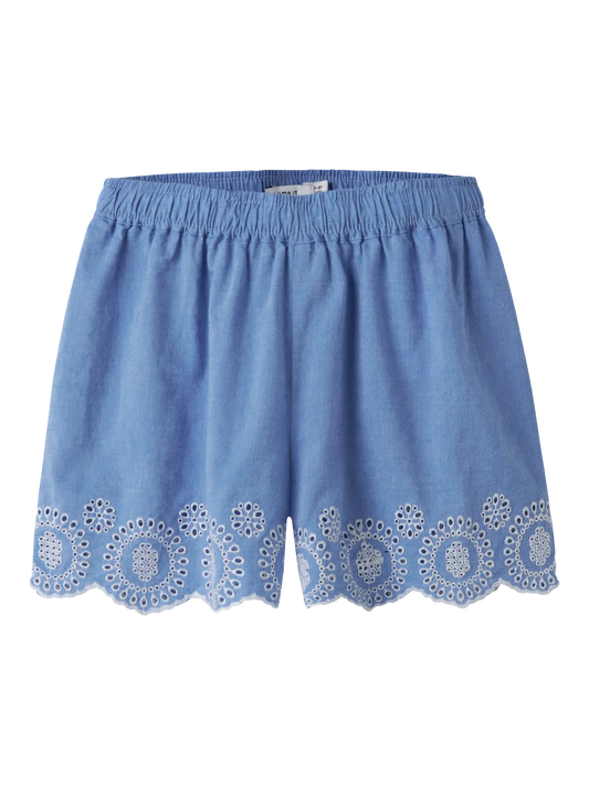 Name It Purple Impression Short – Katoenen Meisjes Short met Borduurwerk