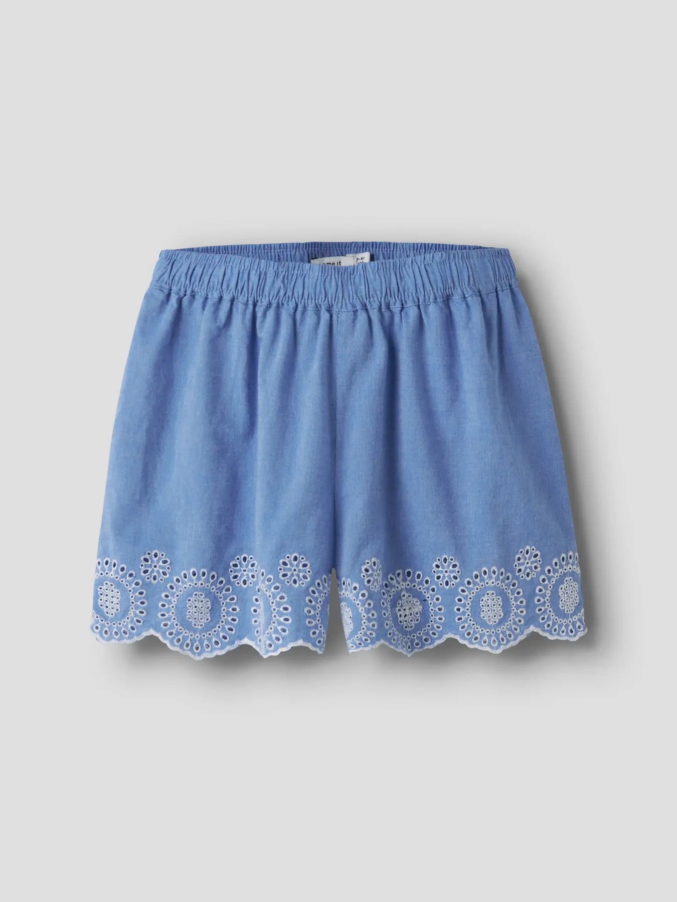 Name It Purple Impression Short – Katoenen Meisjes Short met Borduurwerk - voorkant