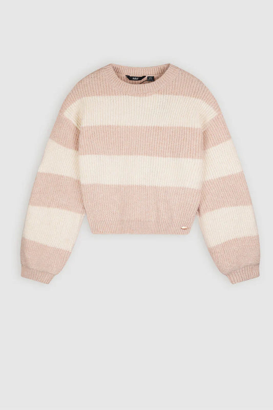 Gestreepte Gebreide Sweater Zand