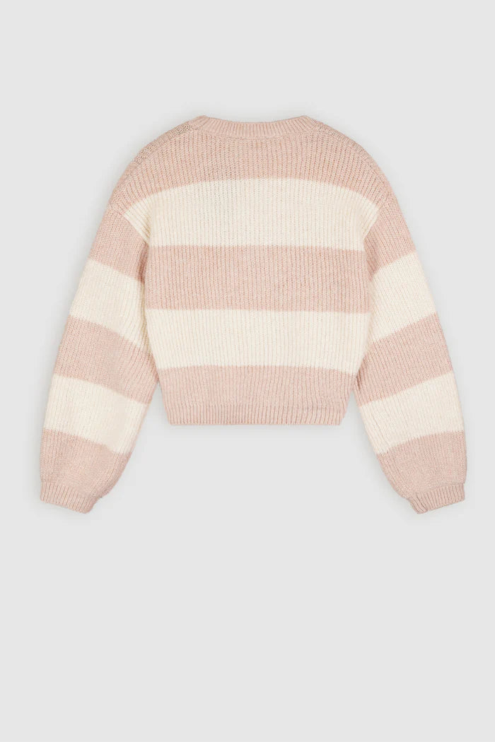 Gestreepte Gebreide Sweater Zand