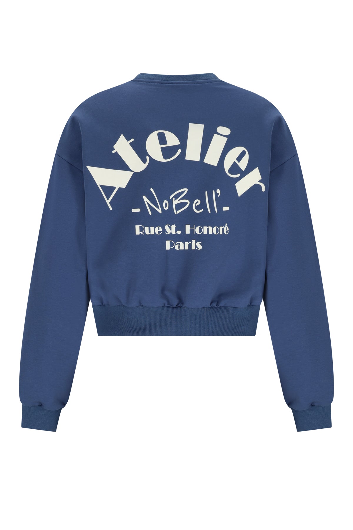NoBell Kobell sweater close-up - Zachte stof en stijlvol design in ensign blue - achterkant