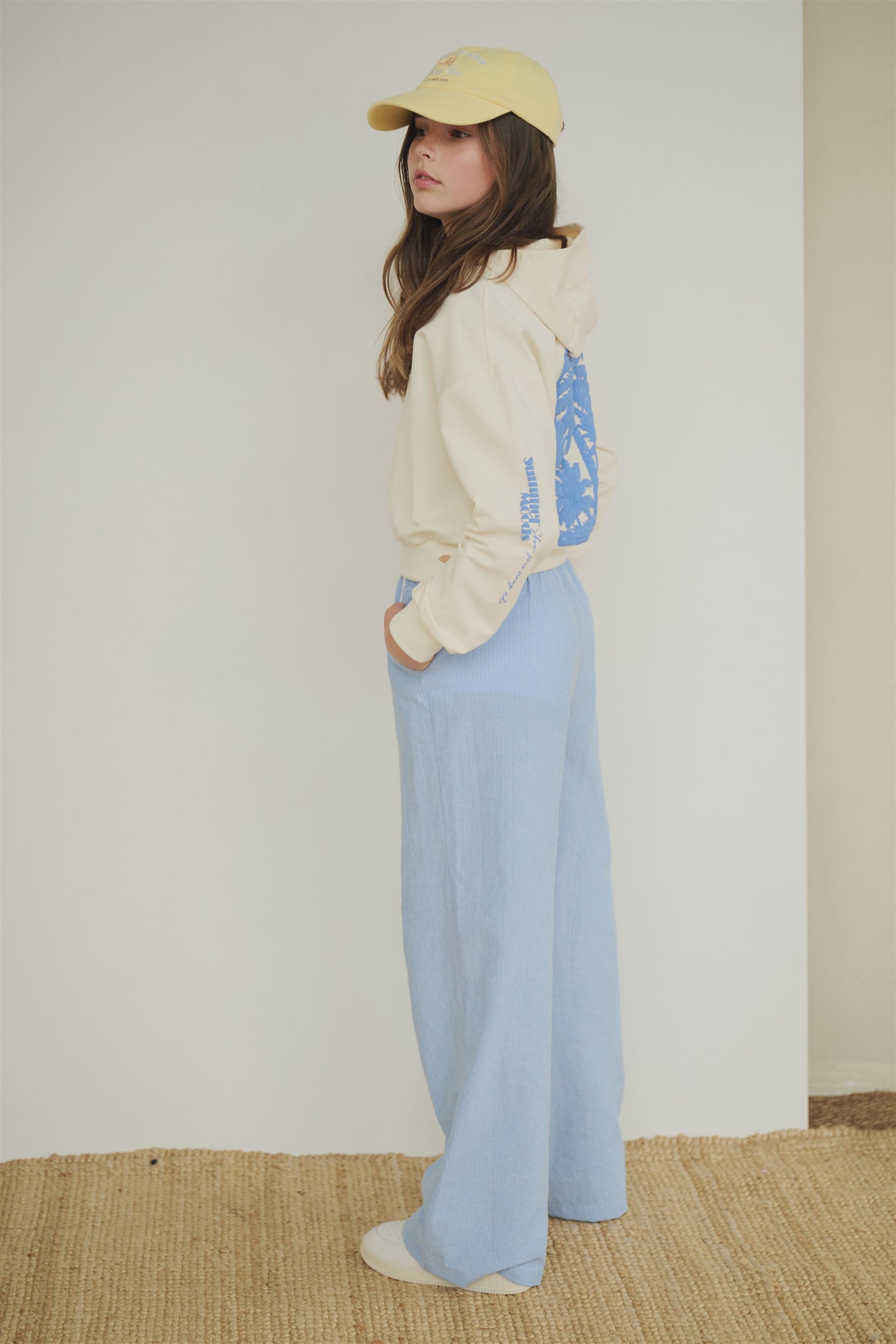 NoBell - azure blauw gestreepte broek