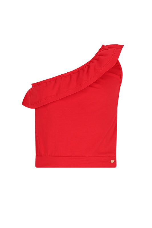 NoBell One Sleeve Top - Rood - voorkant