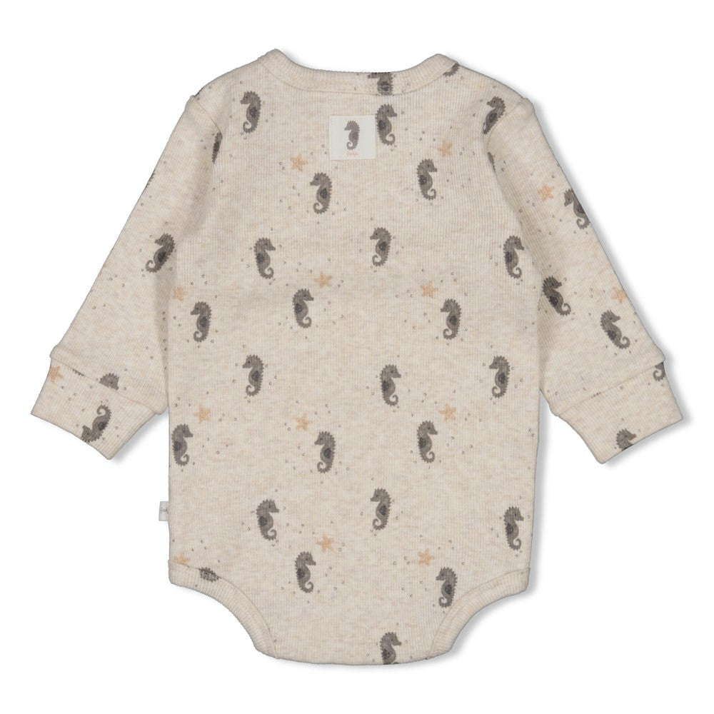 Feetje Wikkelromper Rib Sea Sweeties - Baby Romper Zeepaardjes - achterkant