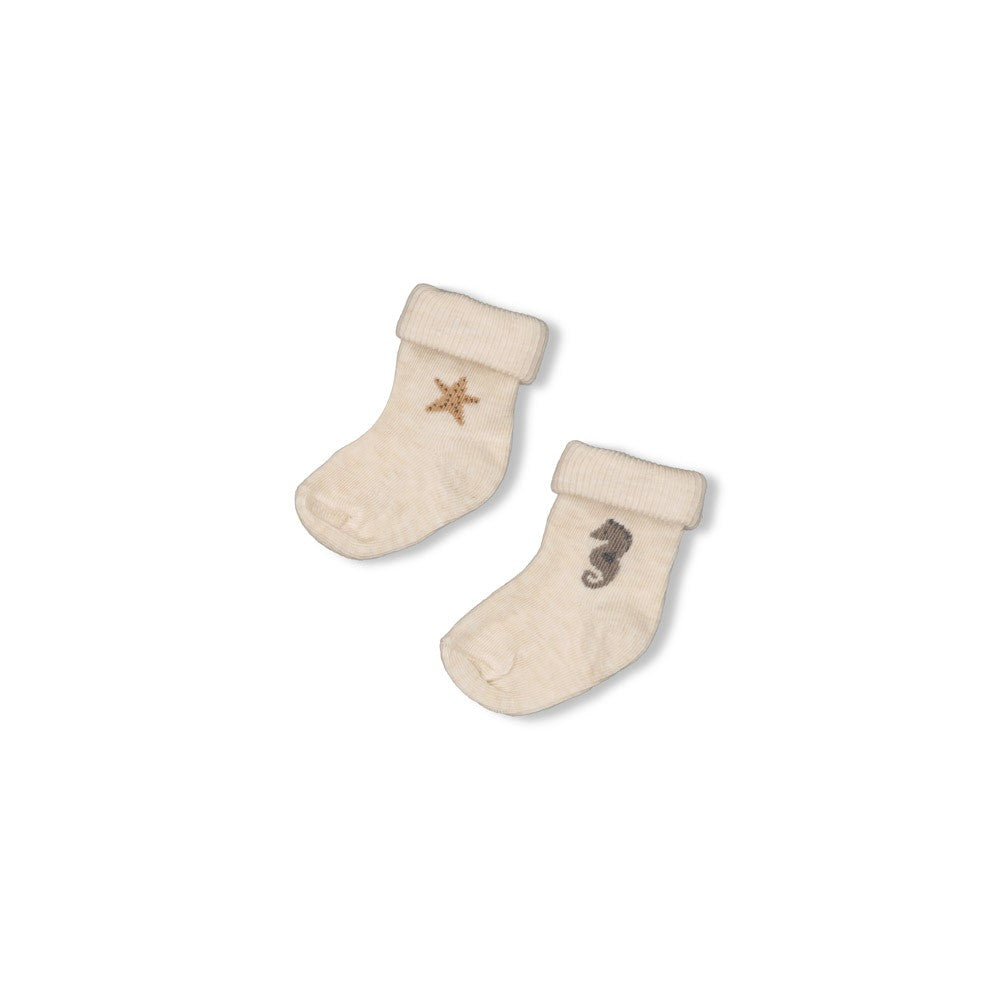 Feetje babysokken Sea Sweeties in crème met zeedieren print