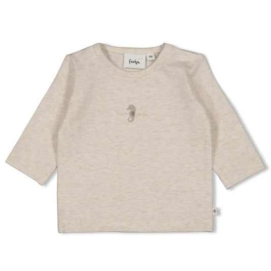 Feetje Longsleeve Sea Sweeties Offwhite Melange - Baby Shirt Lange Mouw - voorkant
