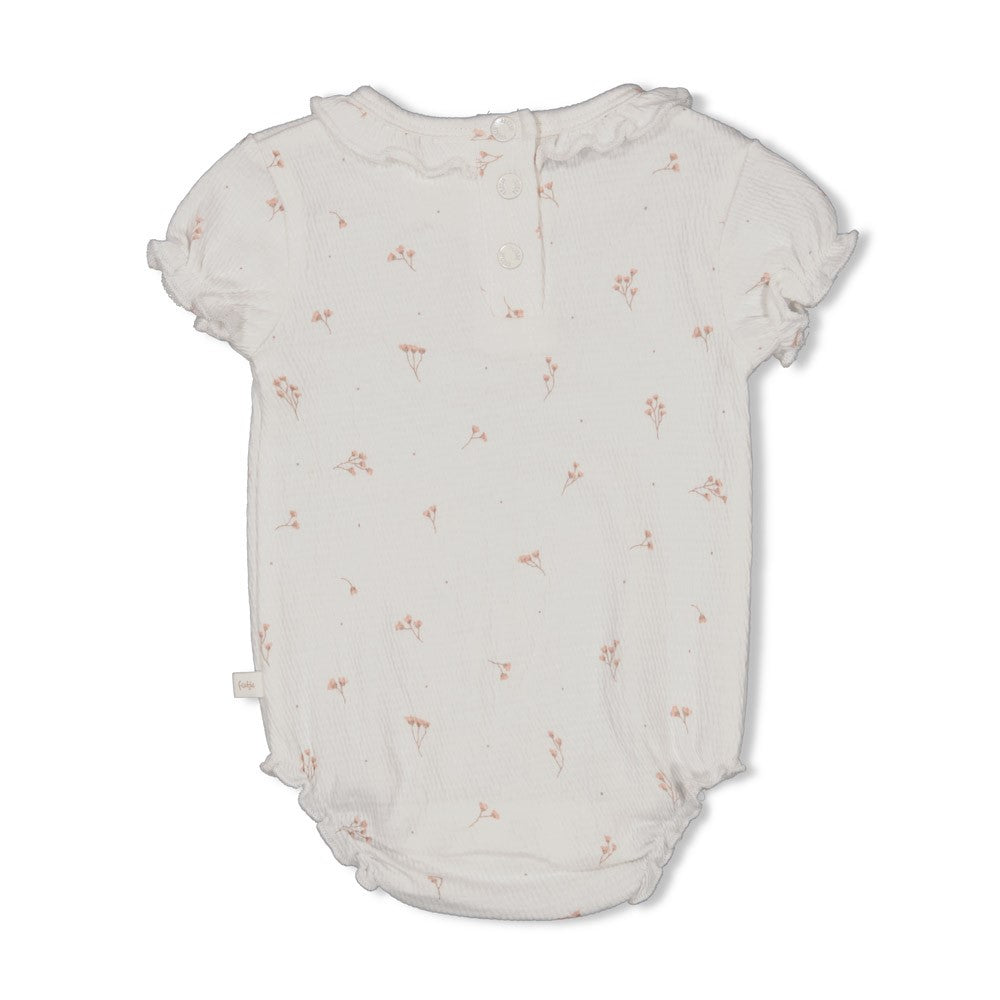 Feetje Romper Crinkle AOP Delicate Flower - Baby Rompertje met Bloemenprint - achterkant
