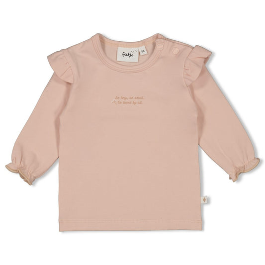 Feetje Longsleeve Delicate Flower Roze - Baby Shirt Lange Mouw - voorkant
