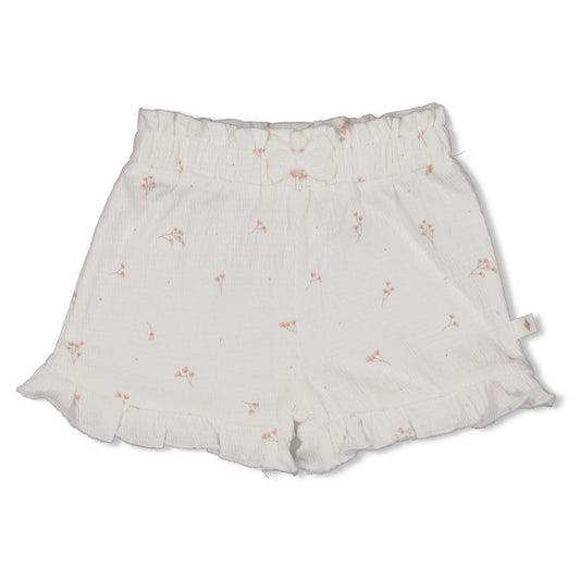 Feetje Short Crinkle Ruches AOP Delicate Flower - Baby Shortje met Bloemenprint - voorkant