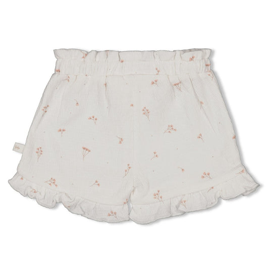 Feetje Short Crinkle Ruches AOP Delicate Flower - Baby Shortje met Bloemenprint - achterkant