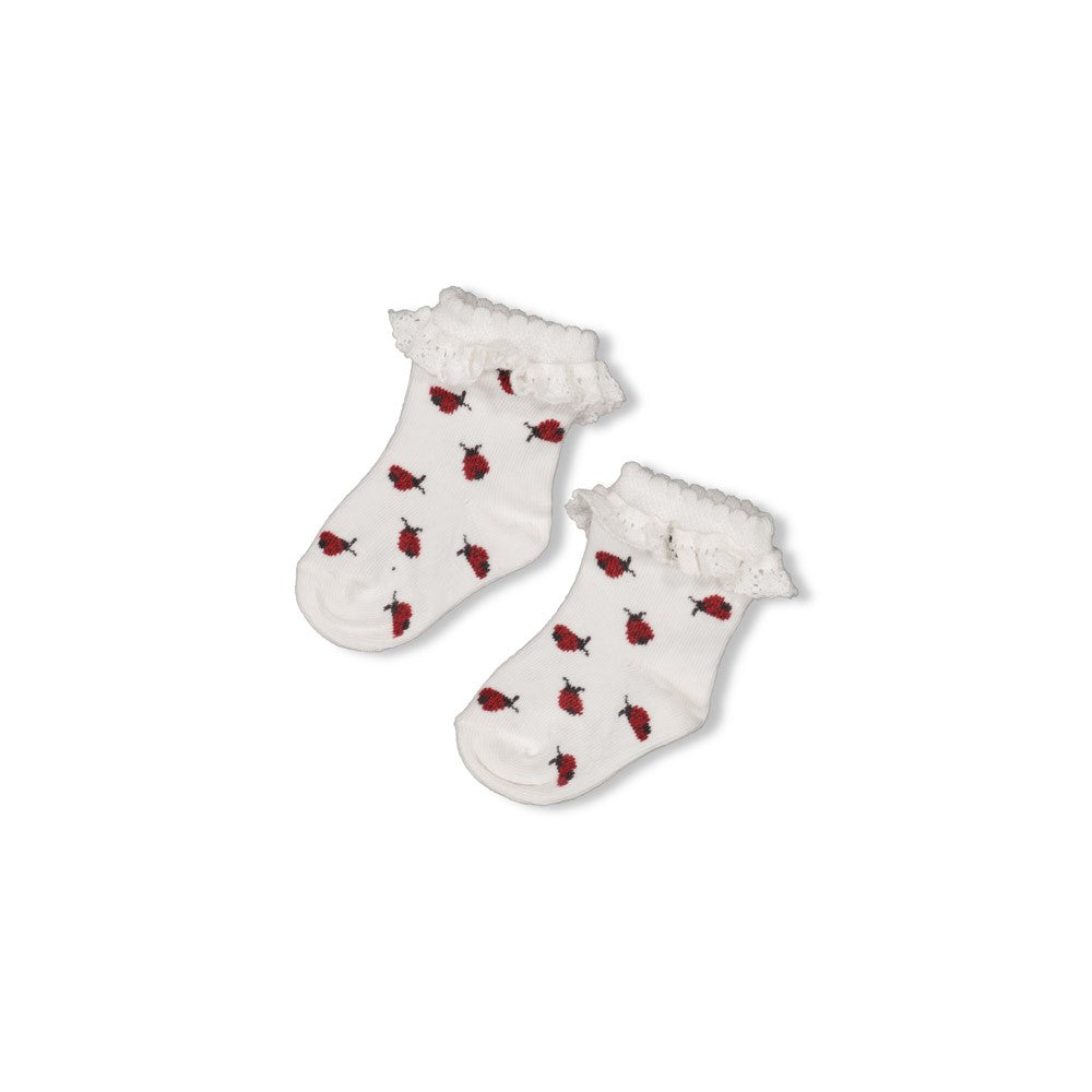 FEETJE Ladybug sokjes meisjes roze met lieveheersbeestje print