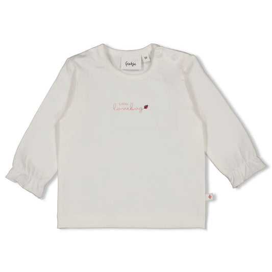 FEETJE Ladybug longsleeve wit met vrolijke lieveheersbeestje print voor meisjes babykleding