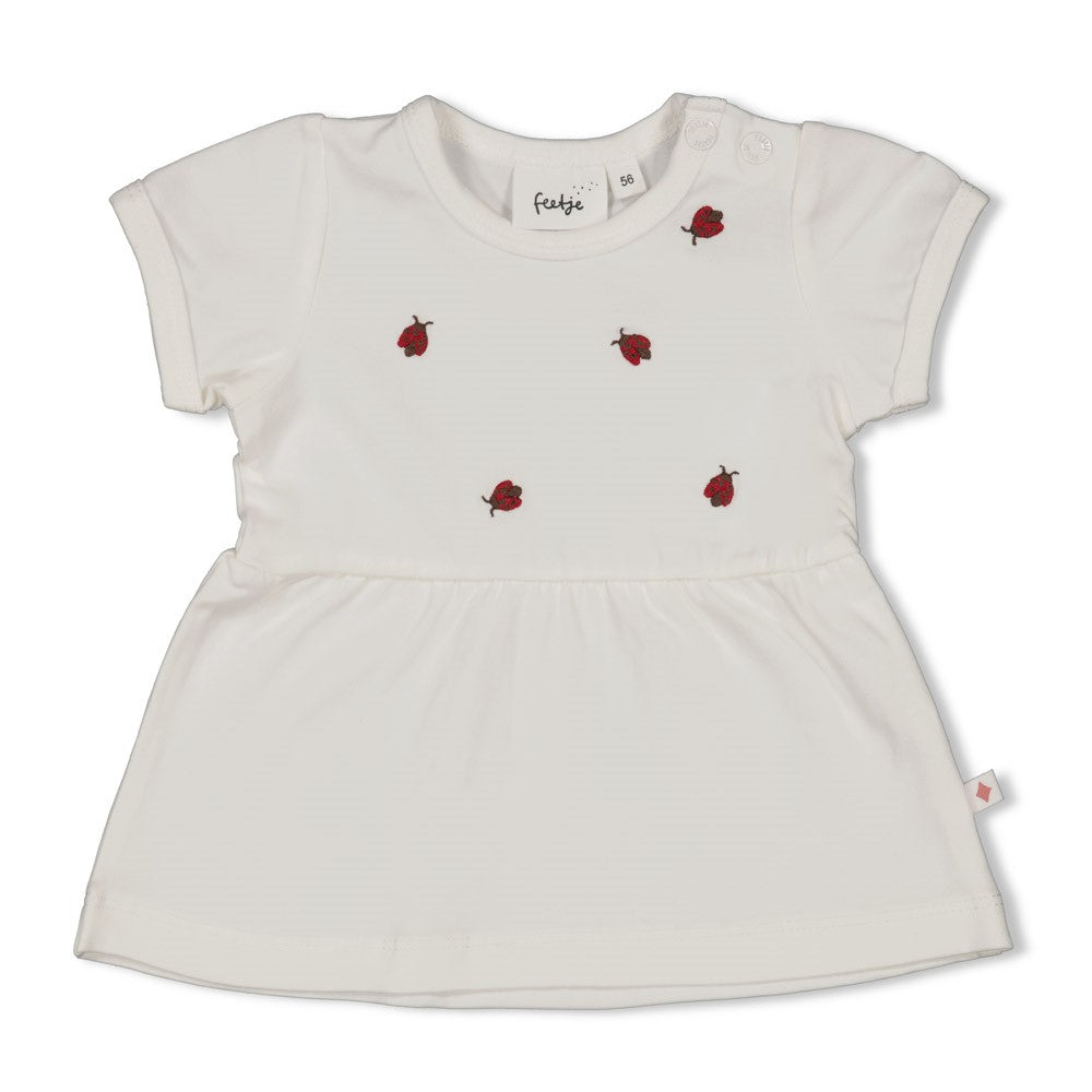 FEETJE Ladybug t-shirt wit meisjes met lieveheersbeestje print
