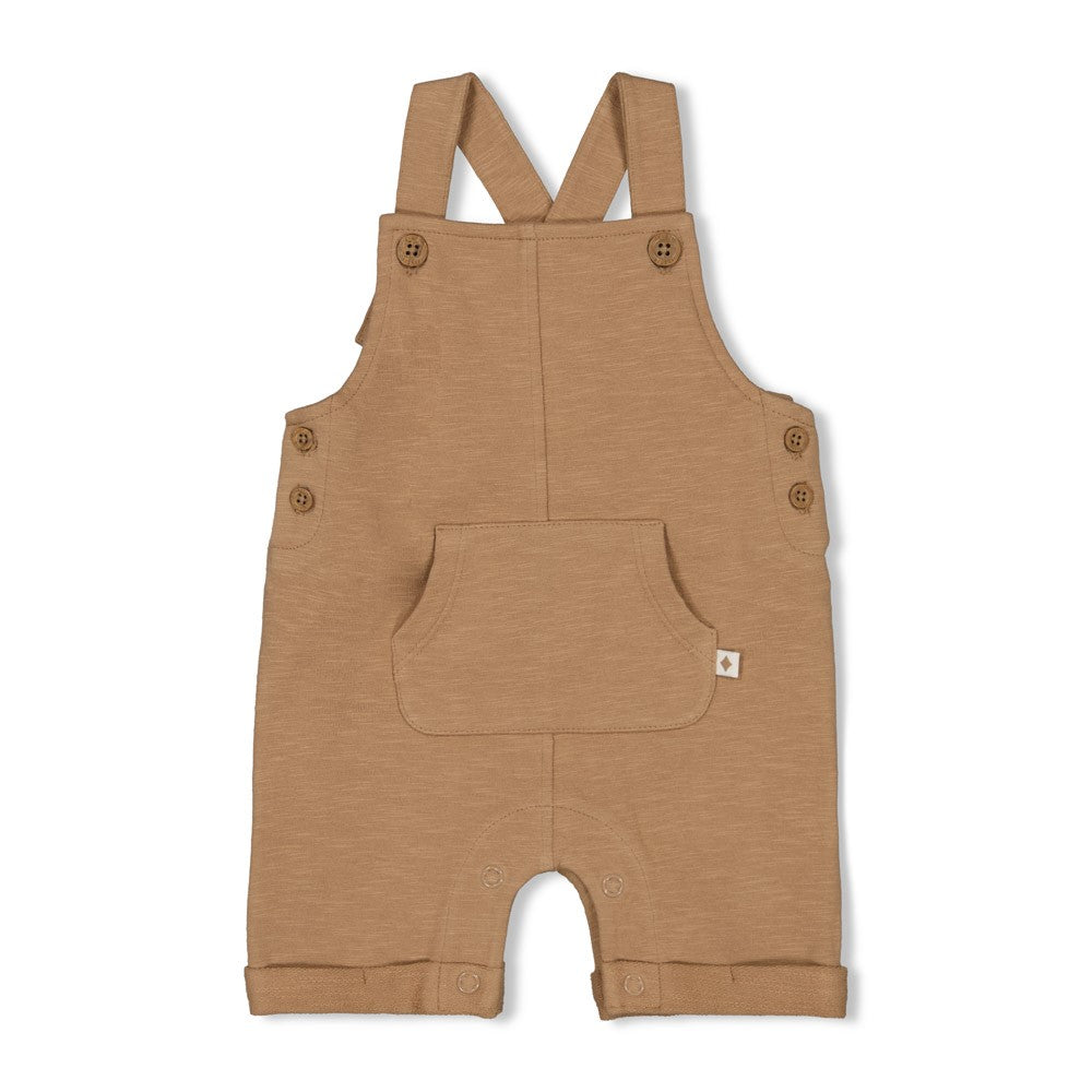 Feetje Tuinbroek Kort Sssiesta - Baby Salopette Camel - voorkant