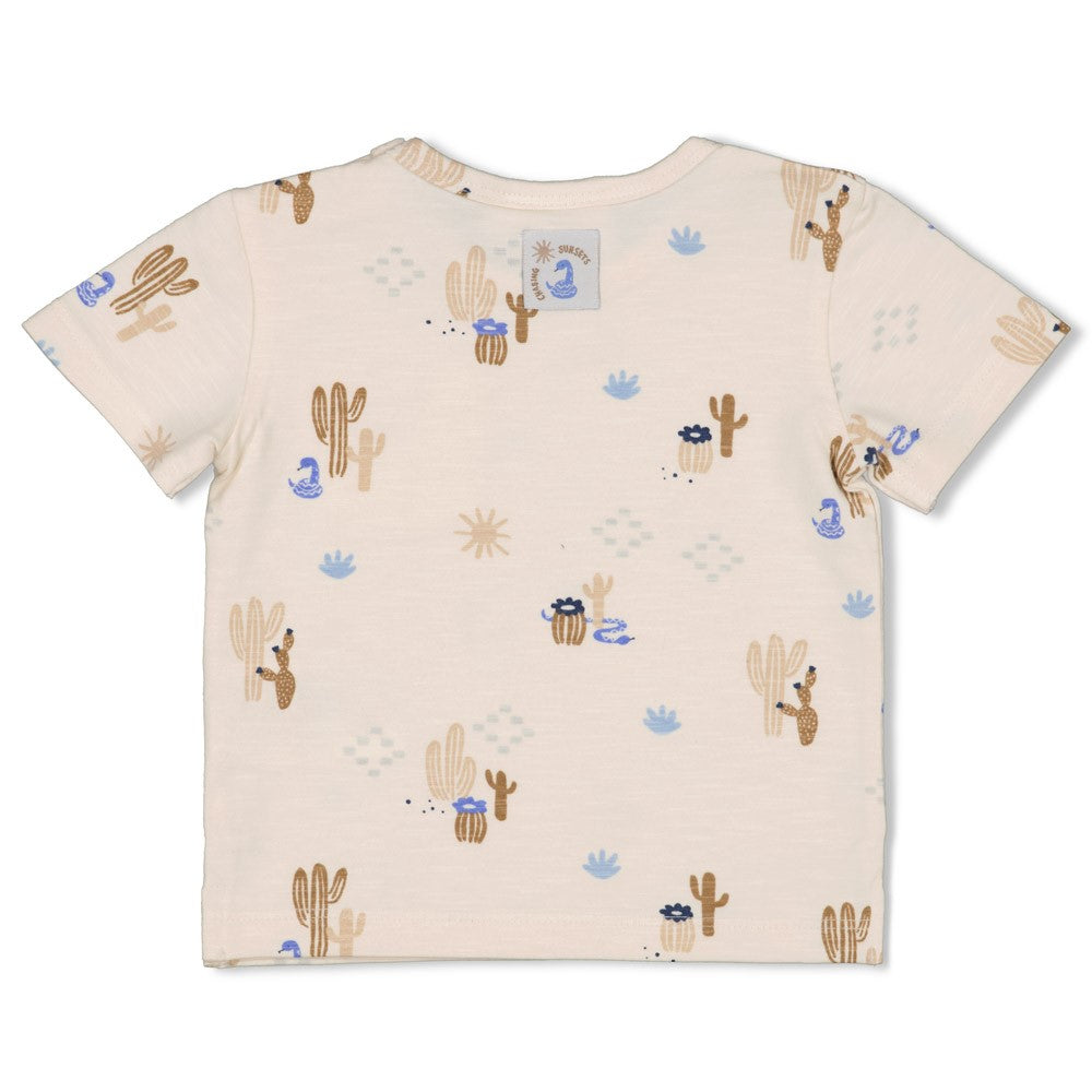 Achterkant Feetje baby t-shirt met all-over cactus print, relaxed fit