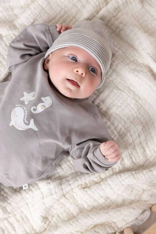 Feetje Sweater Oversized Sea Sweeties - Baby Trui Grijs - voorkant