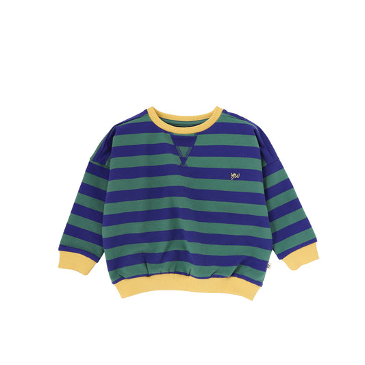 French knit sweater - gestreept Bottle Green