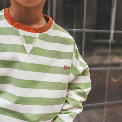 French knit sweater - gestreept Tarragon
