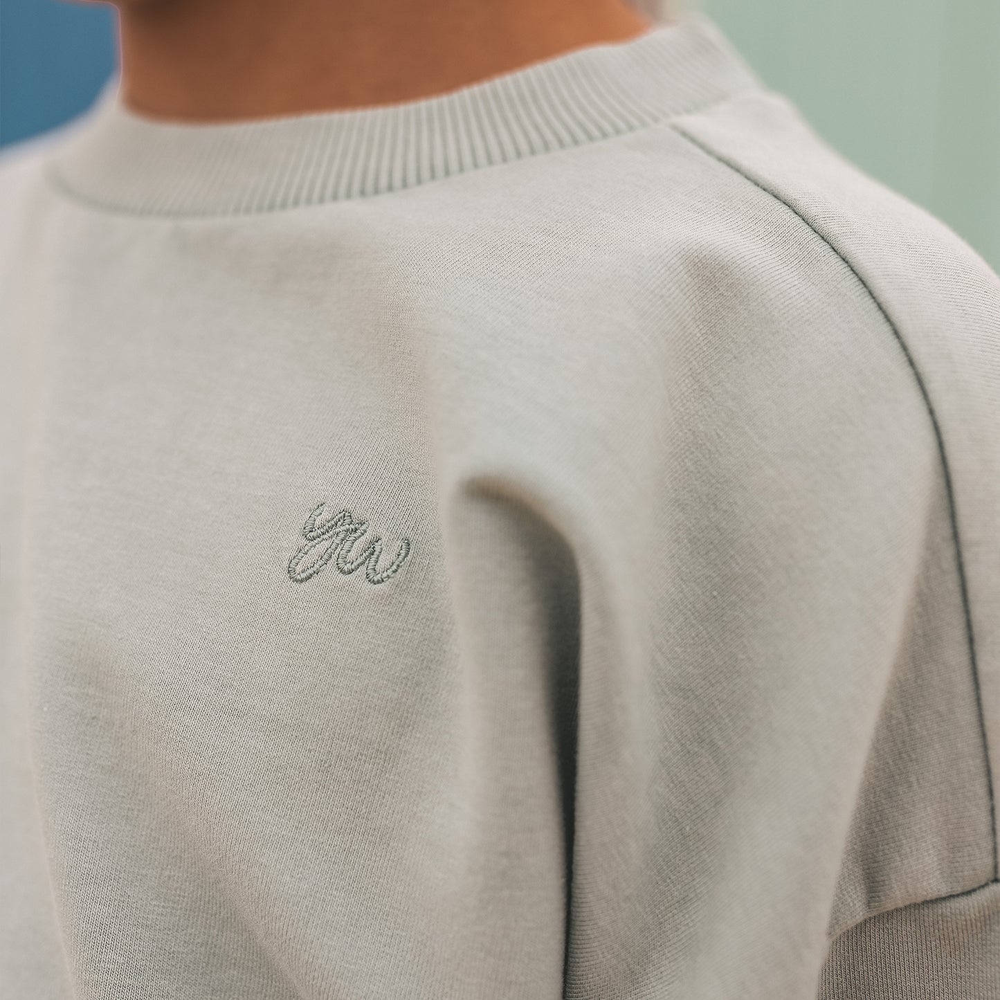 YOUR WISHES wide sweater ocean - relaxed fit kindertrui detail