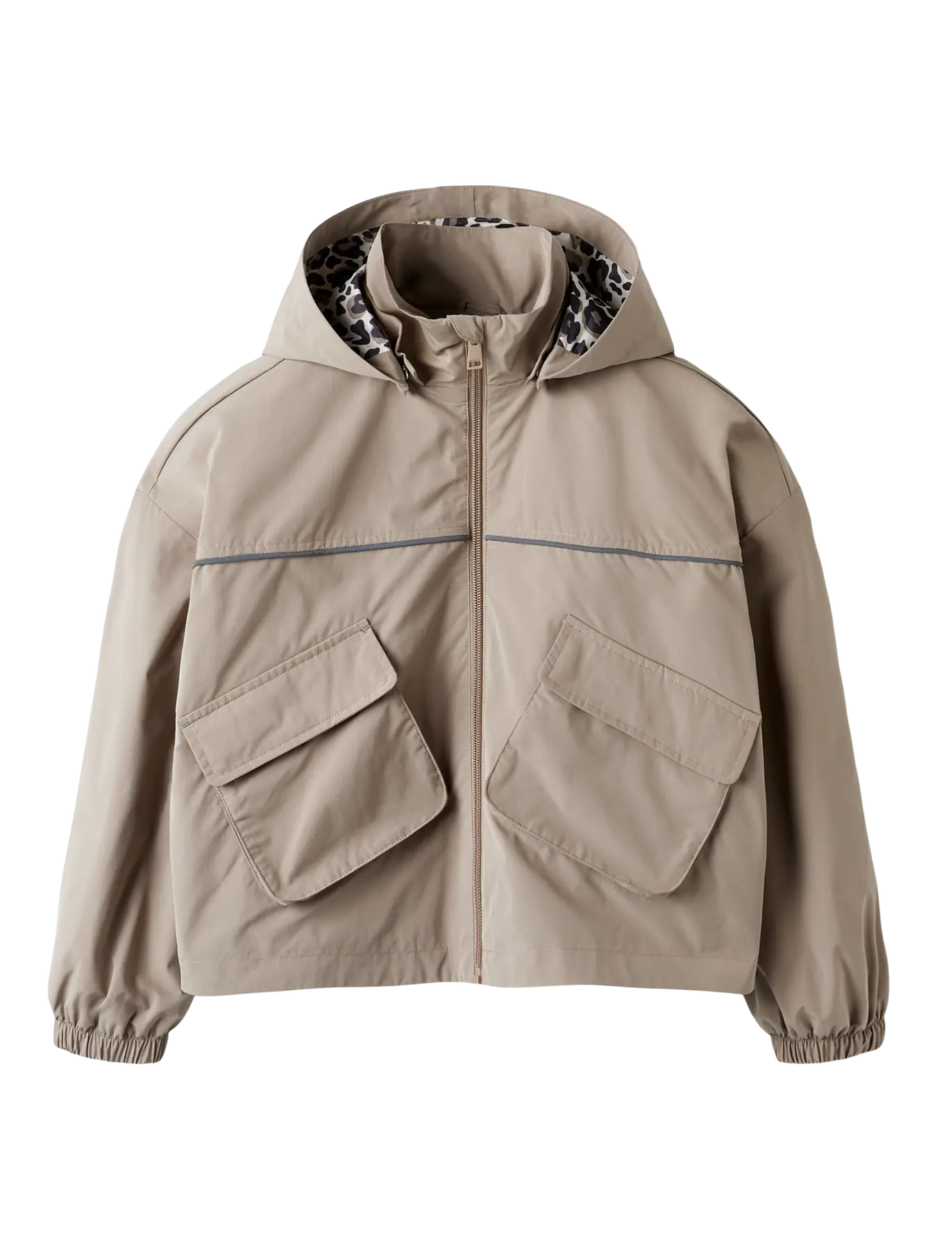 NAME IT Pocket Jacket Leopard - Beige Tussenjas Meisjes - voorkant
