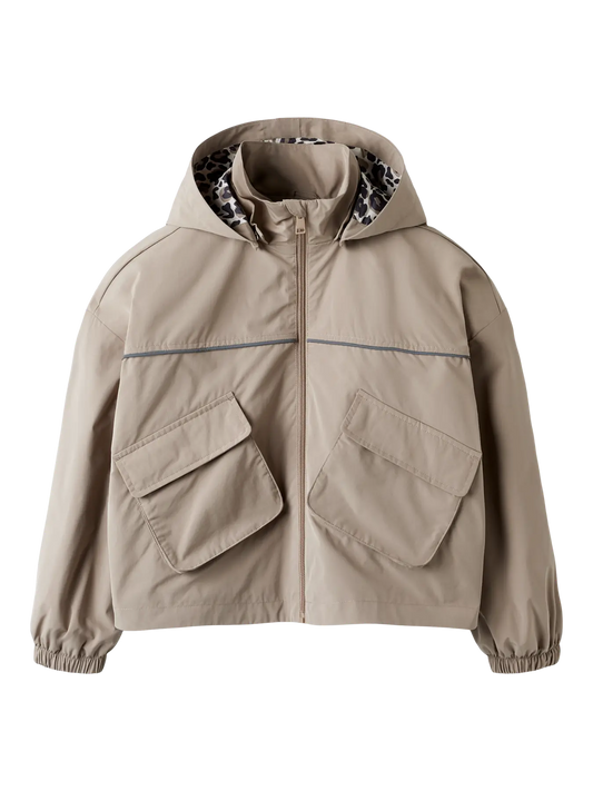 NAME IT Pocket Jacket Leopard - Beige Tussenjas Meisjes - voorkant