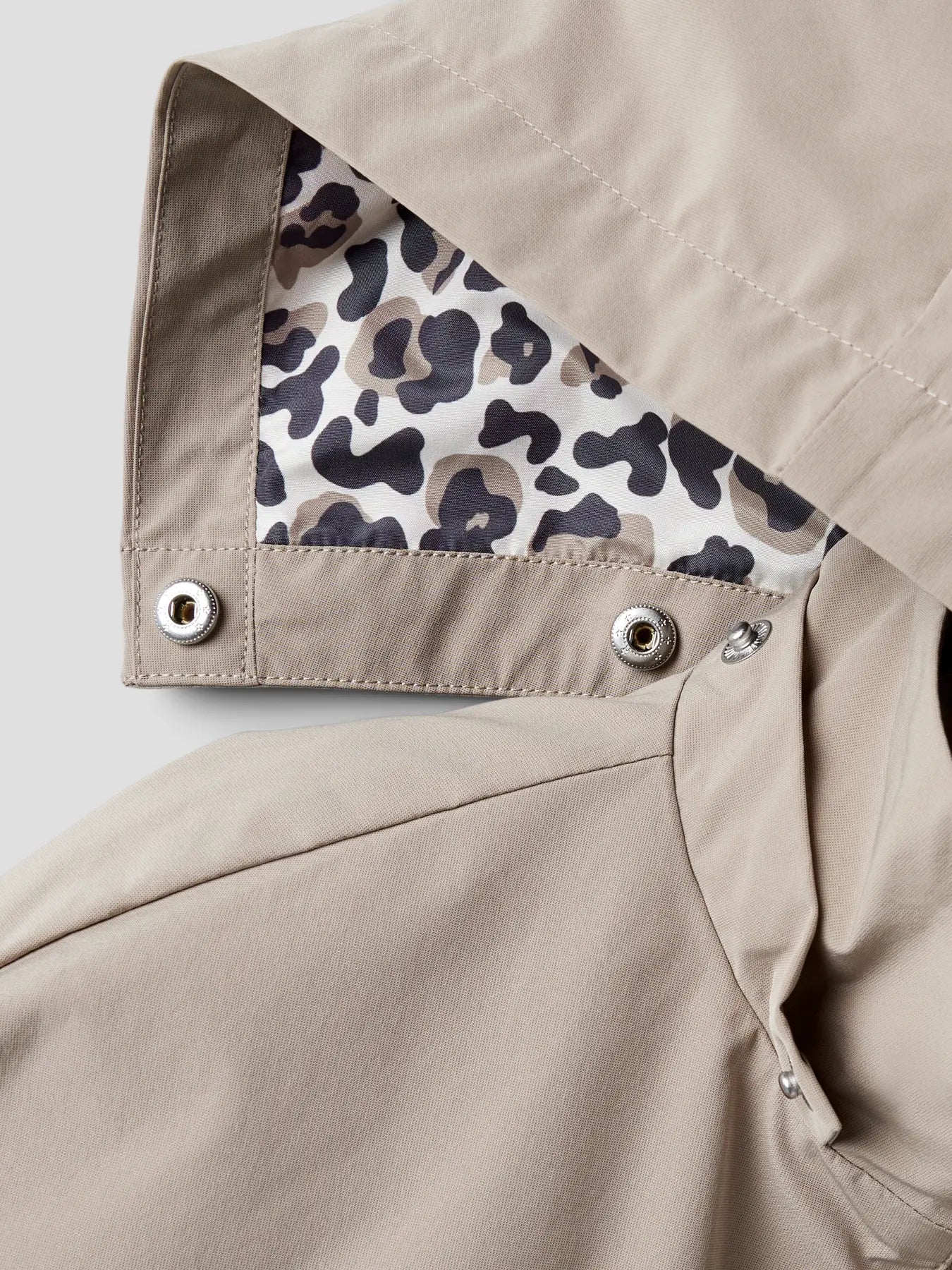 NAME IT Pocket Jacket Leopard voering - Beige Tussenjas Meisjes - afneembare kap detail