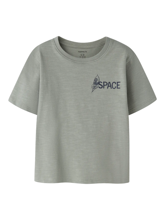 NAME IT T-shirt DIB Shadow - Space Explorer Jongens Shirt Legergroen - voorkant