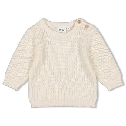 Feetje jongens Sweater gebreid Creme - Chameleon