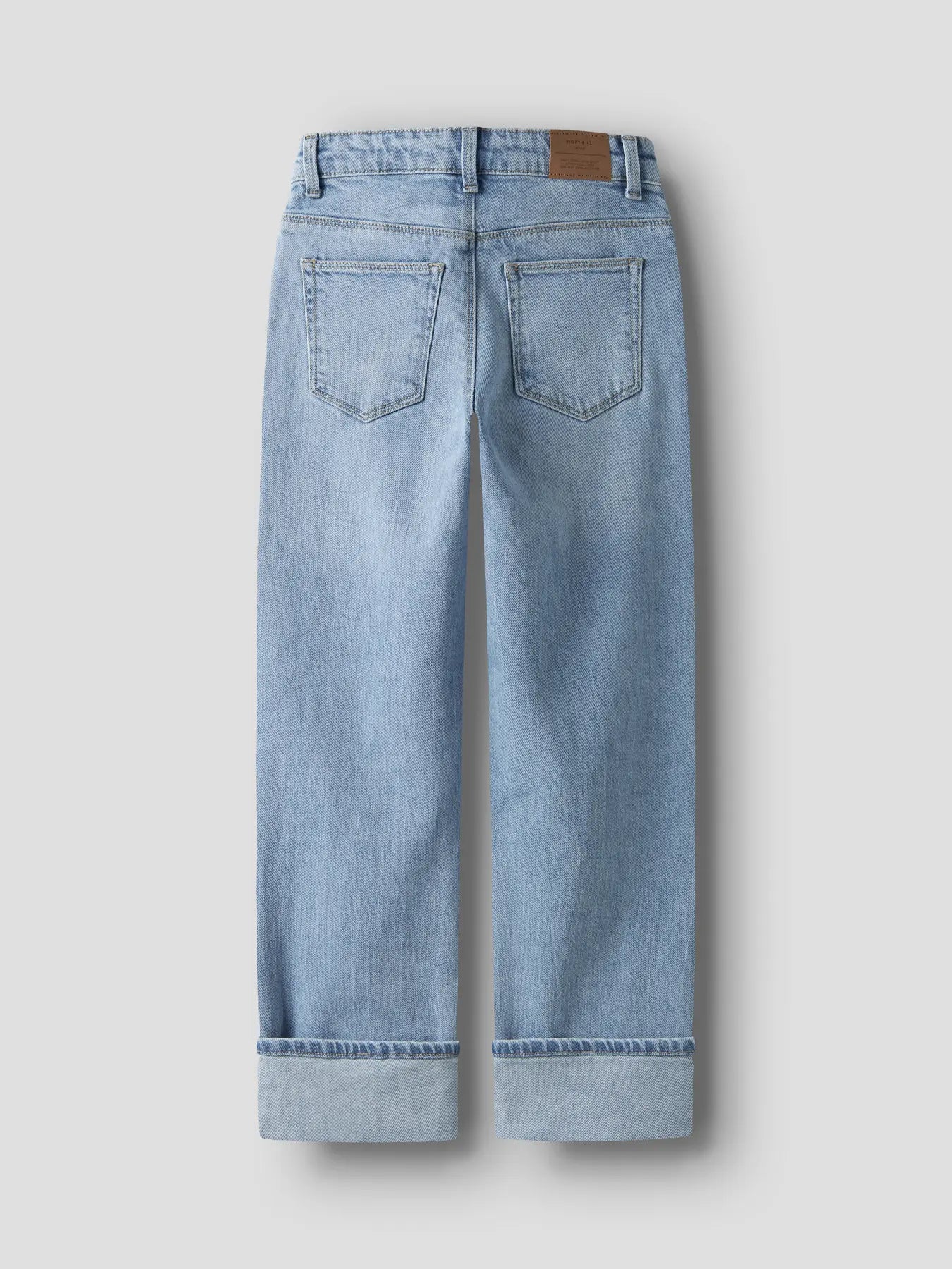 NAME IT straight fold jeans light blue meisjes - achterkant