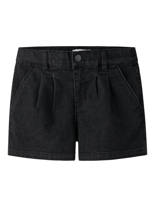 Name It Zwarte Pleated Jeans Short – Meisjes Denim Short