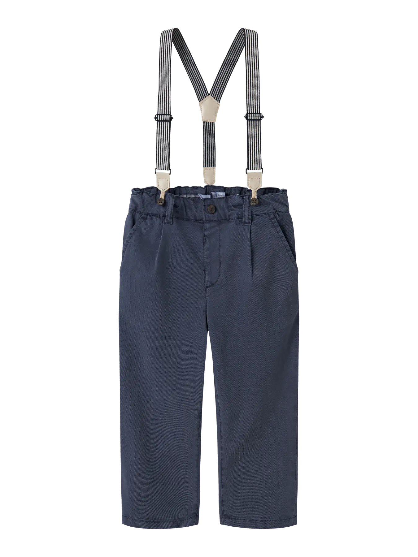 Name It Tapered Twill Broek met Bretellen - Blauw Jongens