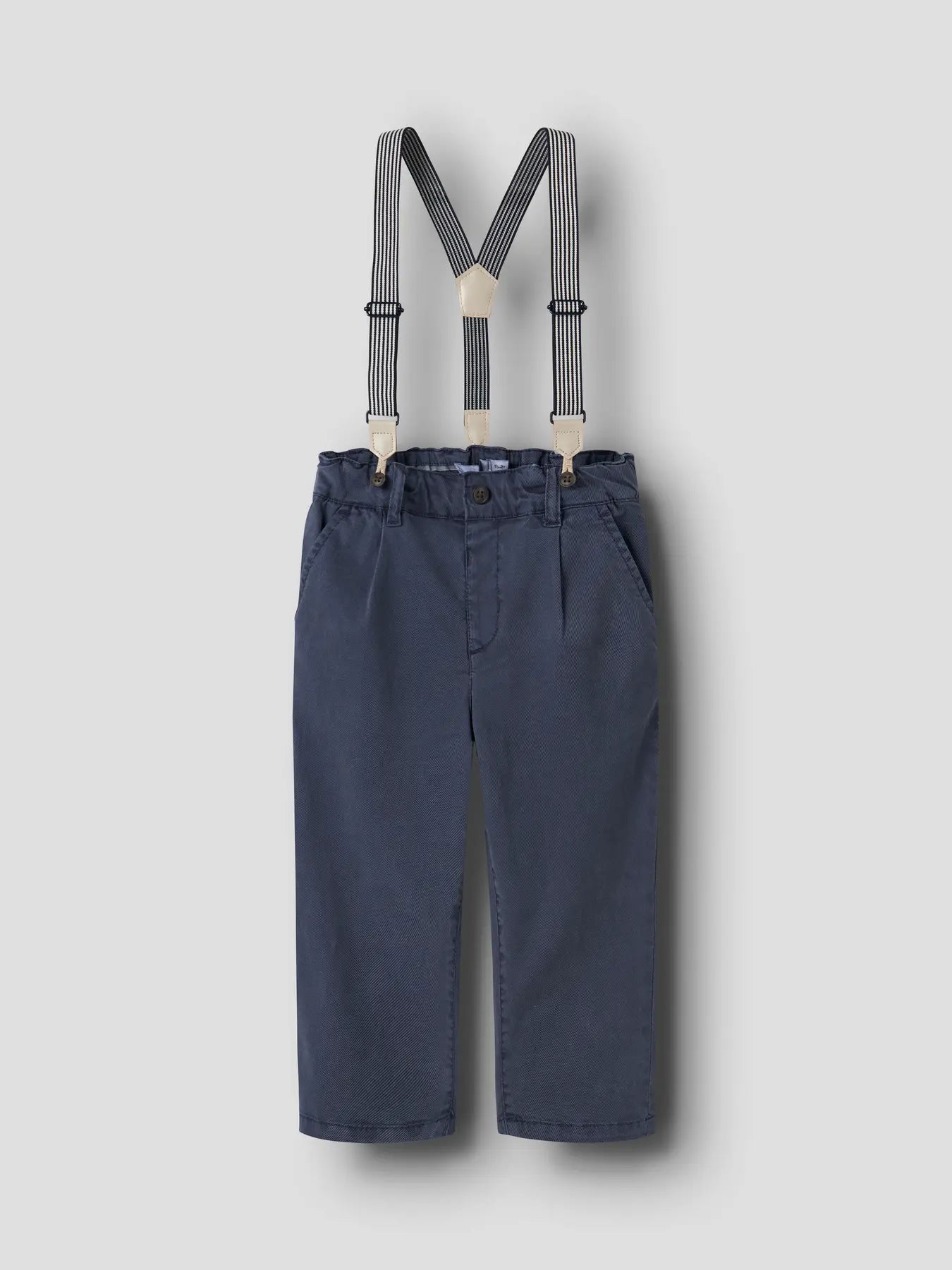 Name It Tapered Twill Broek met Bretellen - Blauw Jongens