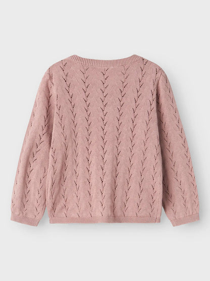 NAME IT BANNI cardigan meisjes achterkant roze gebreid