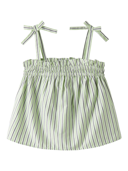 Name It Patina Green Strap Top – Gestreept Meisjes Top - voorkant