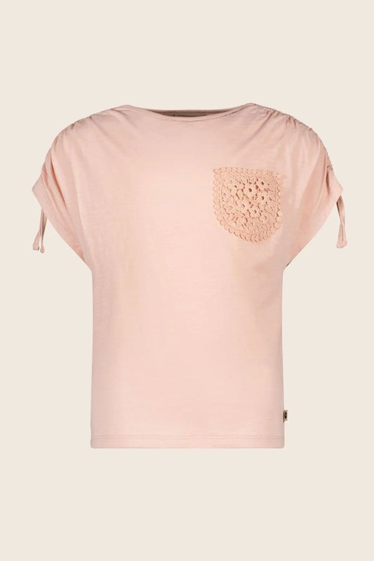 ROZE T-SHIRT MET BORDUURSEL