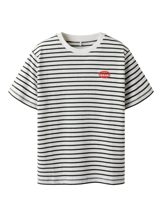 COMFY T-SHIRT GROEN GESTREEPT