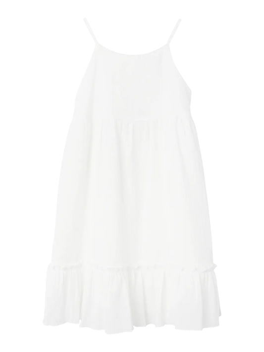 Name It Fima Dress Jet Stream – Witte Mousseline Jurk Meisjes