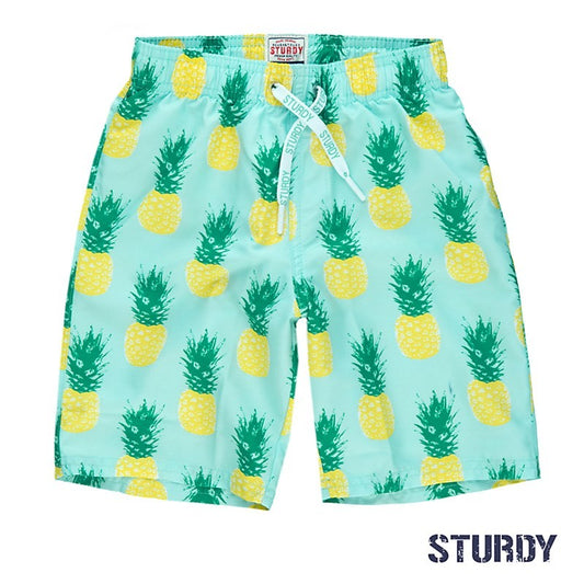 Sturdy zwembroek blauw ananas