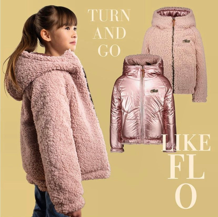 Flo baby girls reversible hooded jacket