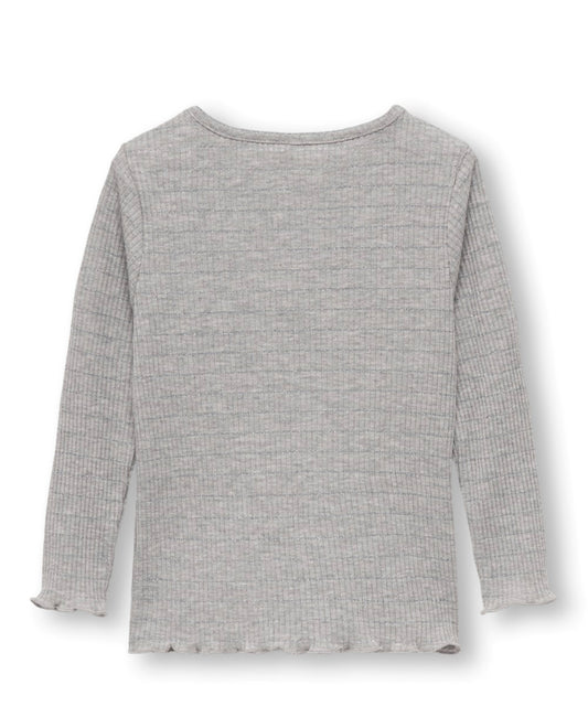 RONDE HALS GLITTER TOP MET LANGE MOUWEN