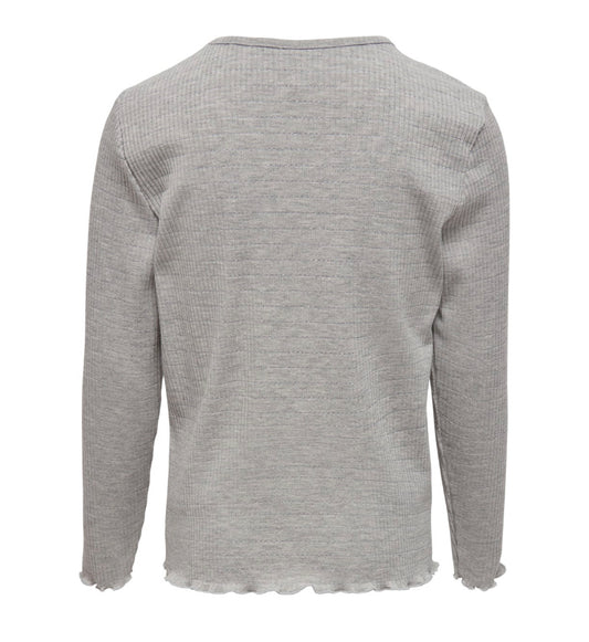 RONDE HALS GLITTER TOP MET LANGE MOUWEN